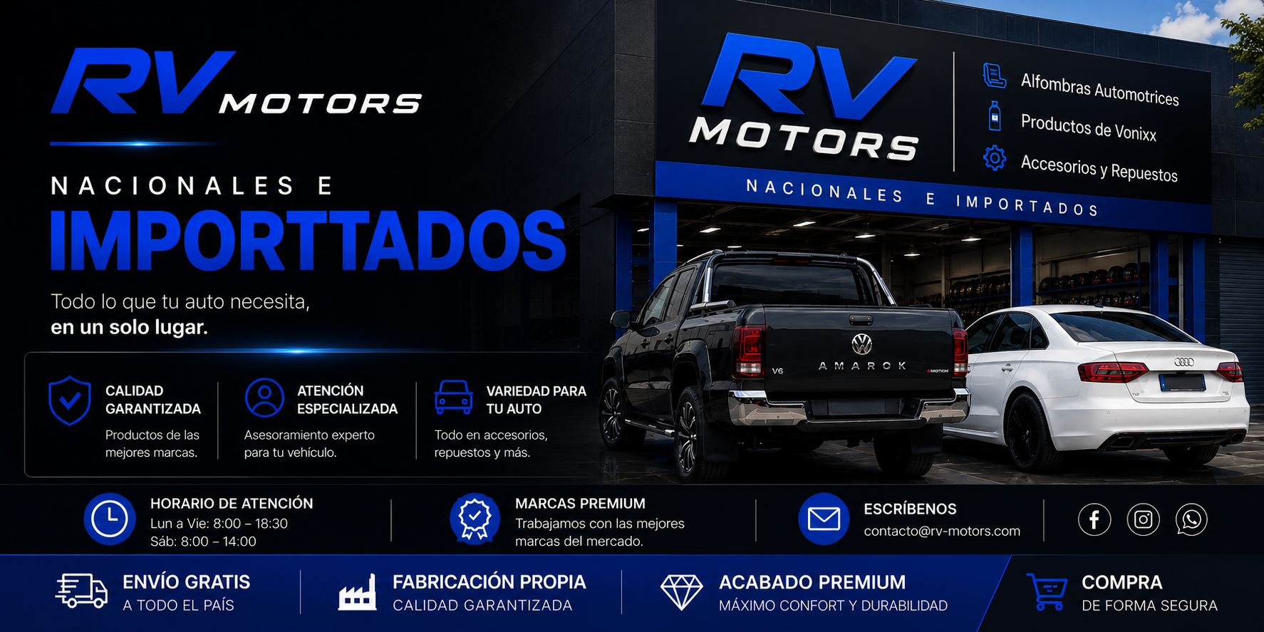 RV MOTORS — Nacionales e Importados. Todo lo que tu auto necesita, en un solo lugar.
